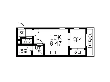 OHKI大曽根(1LDK/2階)の間取り写真