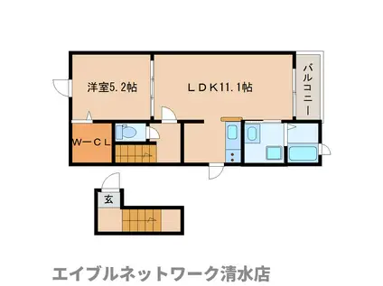 リバーサイドM(1LDK/2階)の間取り写真