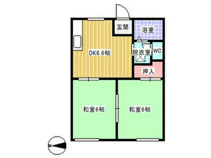 タウン松葉A棟(2DK/2階)の間取り写真