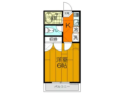 ヴィユー芳桑(1K/2階)の間取り写真