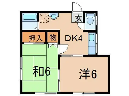 ISコーポ(2K/2階)の間取り写真