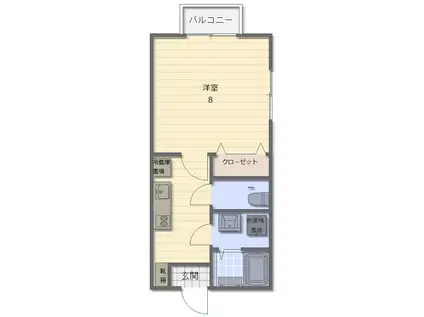 メゾンルミエール(1K/1階)の間取り写真