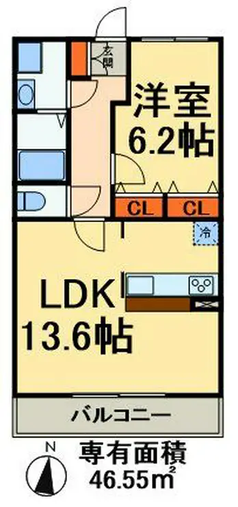 グリシーナおおたか 1階階 間取り