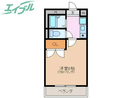 グランハイツ日野(1K/2階)の間取り写真