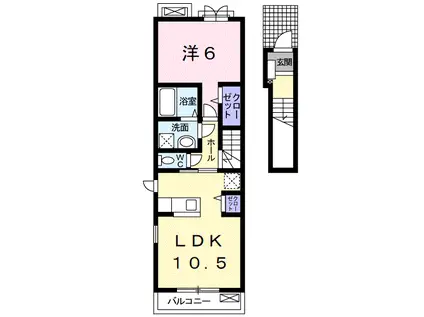 ブリランテ(1LDK/2階)の間取り写真