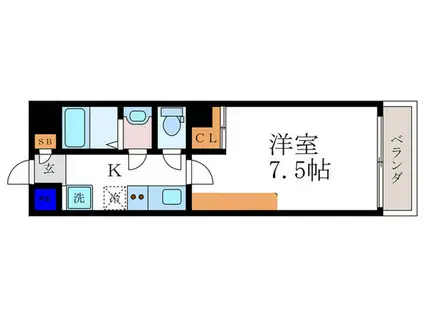 G・F二条城(1K/1階)の間取り写真