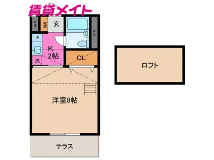 サンケンマンション(1K/1階)の間取り写真