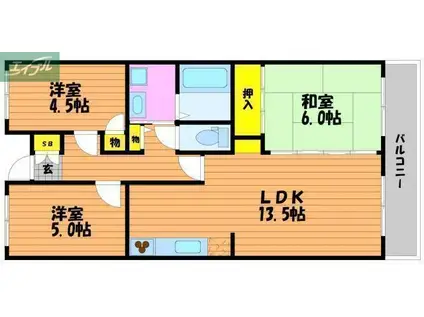 ルミエール厚生町(3LDK/1階)の間取り写真