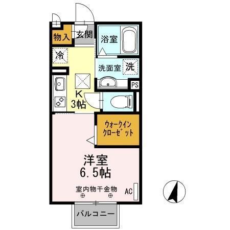 よろづや5 C(1K/1階)の間取り写真
