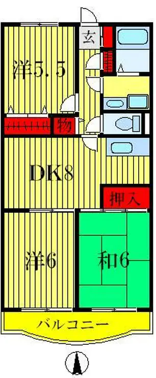 アルシオン西水元 2階階 間取り