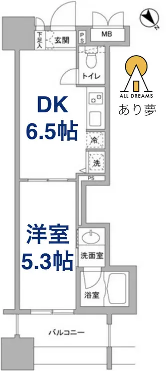 パークフラッツ横濱公園 5階階 間取り