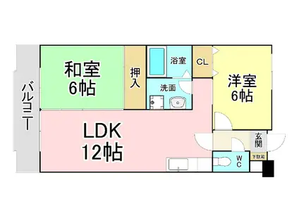 クレベール社ノ木(2LDK/2階)の間取り写真