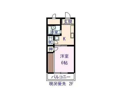 ダイヤコート新浜II(1K/2階)の間取り写真