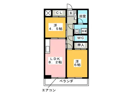 大久保ビル(2LDK/5階)の間取り写真