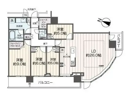 ONE札幌ステーションタワー(4LDK/43階)の間取り写真