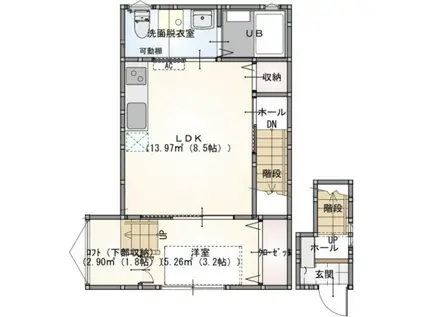 LE LIEN助実 (1LDK/2階)の間取り写真