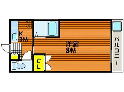 ラ・パルテール豊浜弐番館(1K/3階)の間取り写真