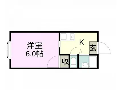 STUDIO MINO(1K/2階)の間取り写真