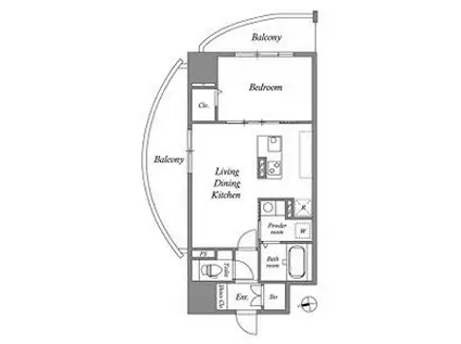 LASANTE梅田北(1LDK/4階)の間取り写真