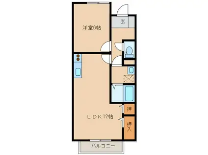サープラスTWOKA(1LDK/1階)の間取り写真