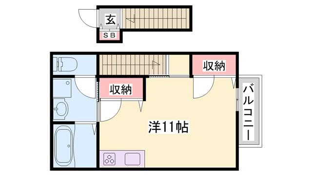 リガーレ天神西(ワンルーム/2階)の間取り写真