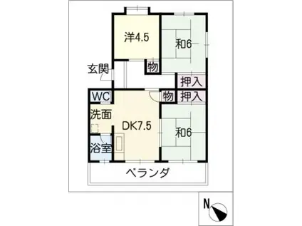 コーポ岡田(3DK/3階)の間取り写真