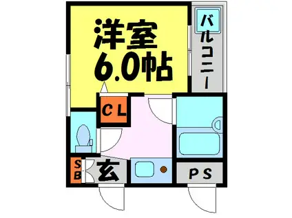 江口ハイム(1K/1階)の間取り写真