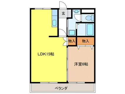 サンシャイン棚橋B(1LDK/1階)の間取り写真