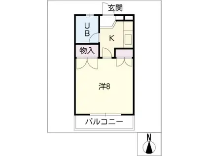 コーポグランメール(1K/1階)の間取り写真