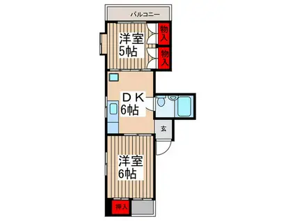 DOMUS STELLA(2DK/3階)の間取り写真