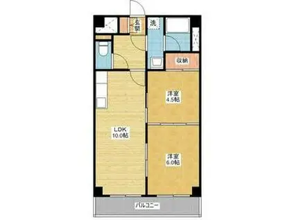 メゾンエトワール(2LDK/4階)の間取り写真