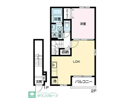 レジェンドIII(1LDK/2階)の間取り写真