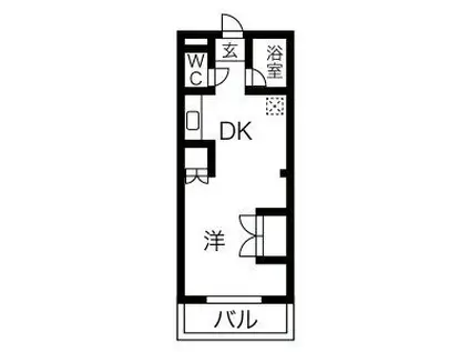 藤ヶ丘レジデンス(1DK/1階)の間取り写真