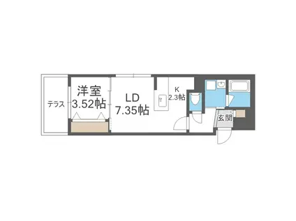 LA.GARBO 本郷(1LDK/1階)の間取り写真