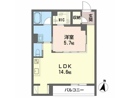 LUANA KAMISUGI(1LDK/3階)の間取り写真