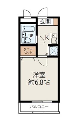ソリッドリファイン玉川上水(1K/1階)の間取り写真