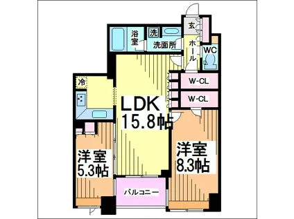 サンクタス吉祥寺ハートランド(2LDK/5階)の間取り写真