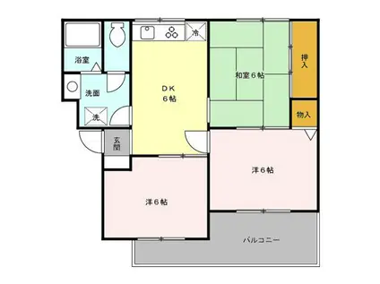 サンヴァリーII(3DK/3階)の間取り写真