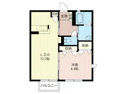 シャルム・コート高橋A(1LDK/2階)の間取り写真