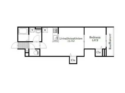 セプテムステラ笹塚(1LDK/2階)の間取り写真