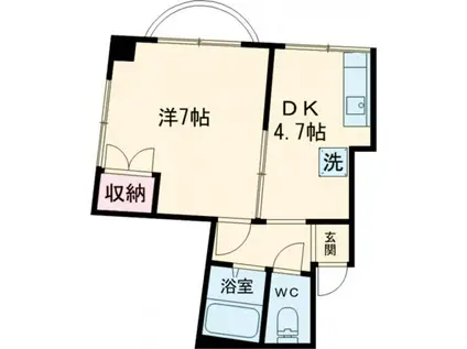 ファミール千本杉(1DK/4階)の間取り写真