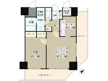 トレステージ目黒(1LDK/6階)の間取り写真