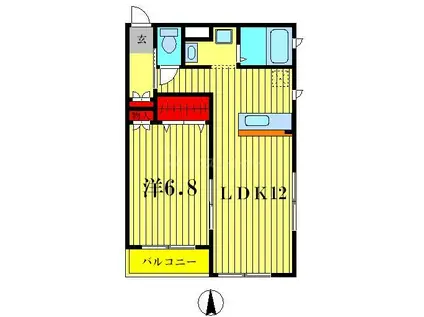 メディオ(1LDK/2階)の間取り写真