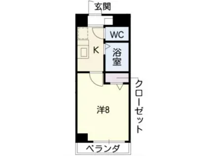 カーサ内山(1K/1階)の間取り写真