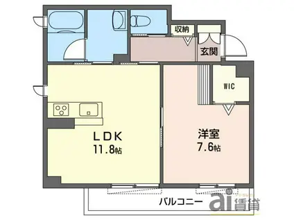 MAISON REVE メゾンレーヴ(1LDK/1階)の間取り写真