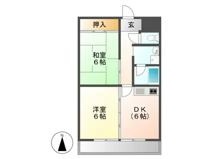 サンモールタナカ(2DK/1階)の間取り写真