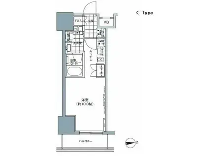 パークハビオ上野3丁目(ワンルーム/7階)の間取り写真