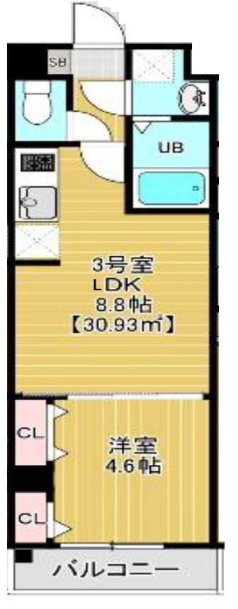 プリファード幕張(1LDK/2階)の間取り写真
