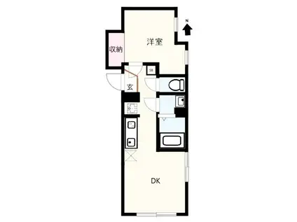 ロータス平和島イースト(1DK/2階)の間取り写真