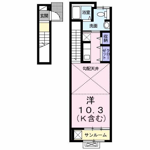 ラフレシール 別所(ワンルーム/2階)の間取り写真